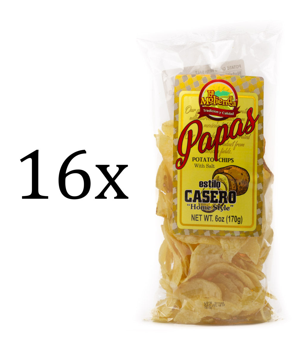 Home Style Potato Mexican Chips La Molienda 16 Bags Case