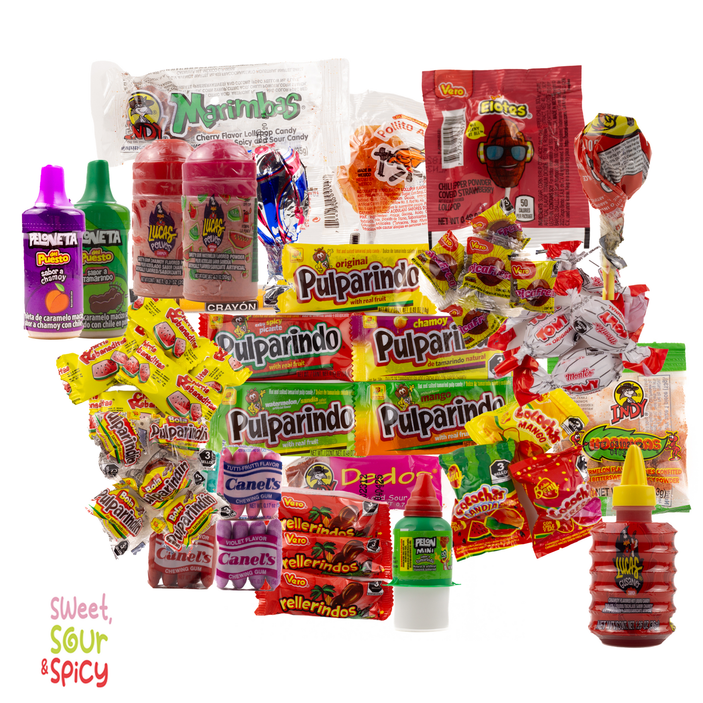 Mexican Candy Mix Sweet Sour & Spicy (Most) 50+ Pieces Nostalgic Brands (1.3 lb)