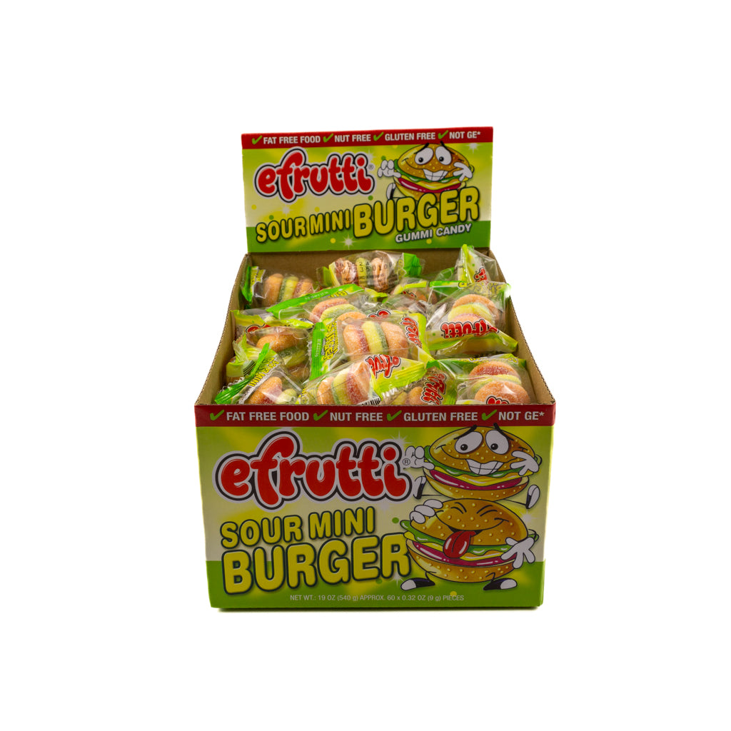 Efrutti Sour Mini Burger Gummi Candy 60 Pieces