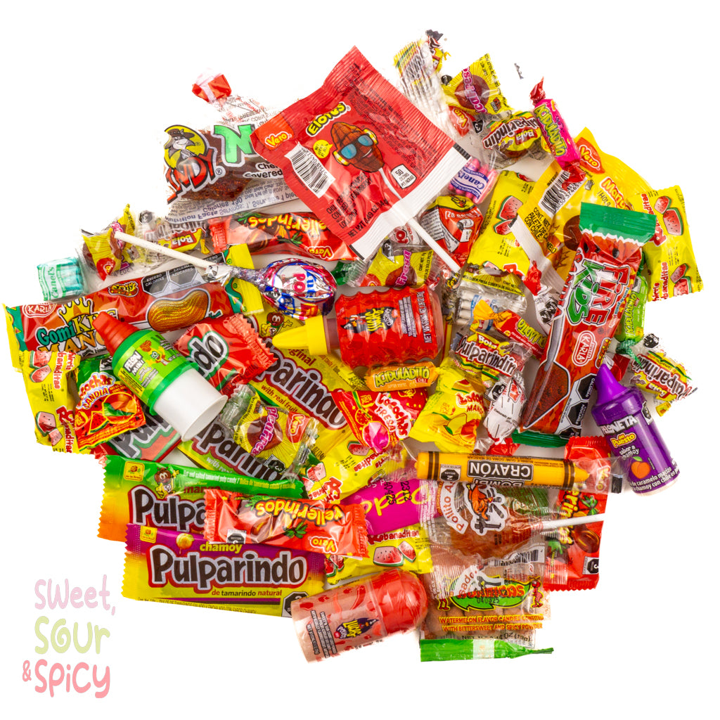 Mexican Candy Mix Sweet Sour & Spicy (Most) 50+ Pieces Nostalgic Brands (1.3 lb)