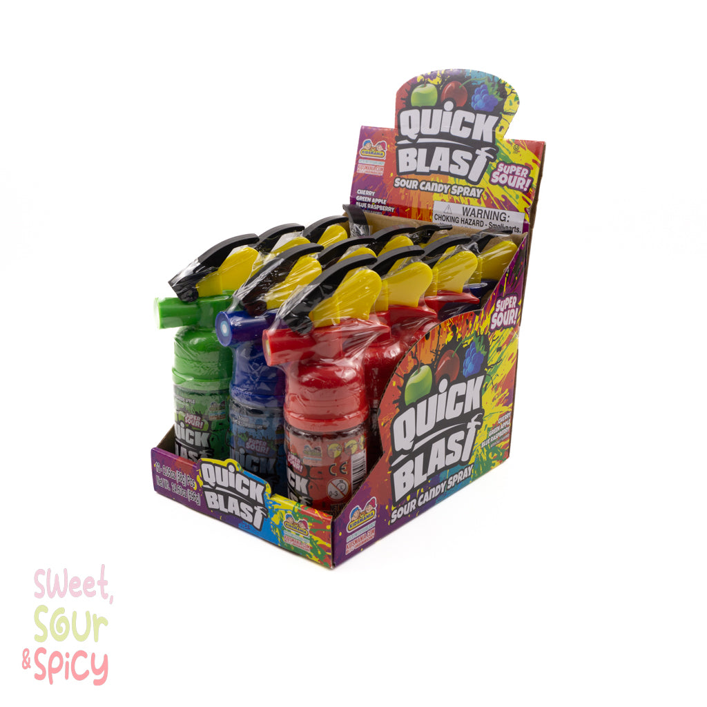 Quick Blast Raspberry Spray Kidsmania Quick Blast 12 Pieces – Sweet Sour & Spicy